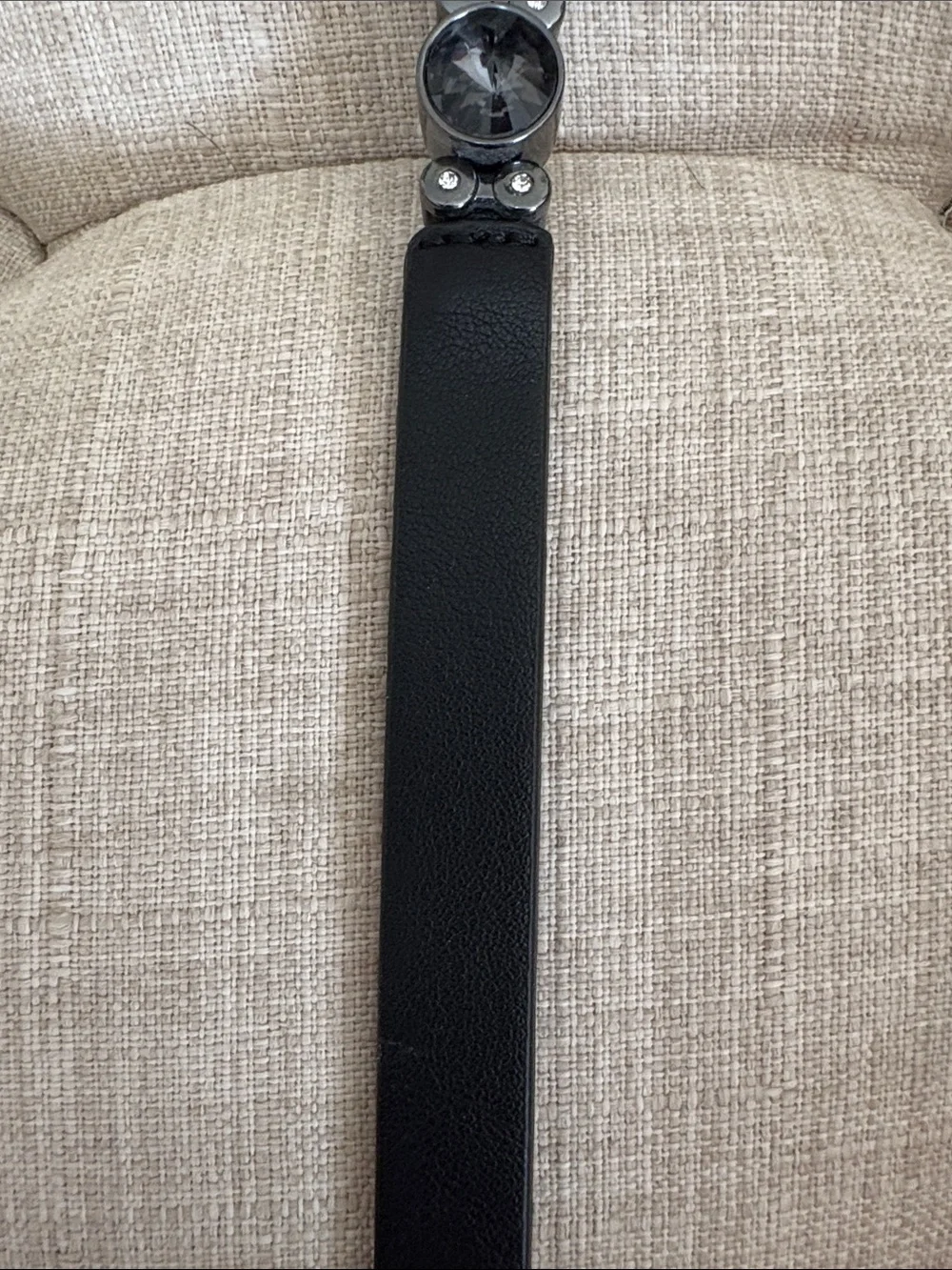 White House Black Market Hematite Crystal Embellished Belt - Black NWOT